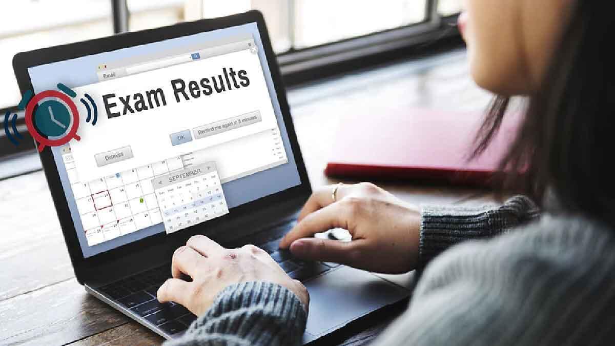 MPESB exam results shown on a laptop screen