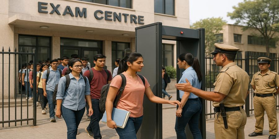 Candidates entering an MPESB examination centre